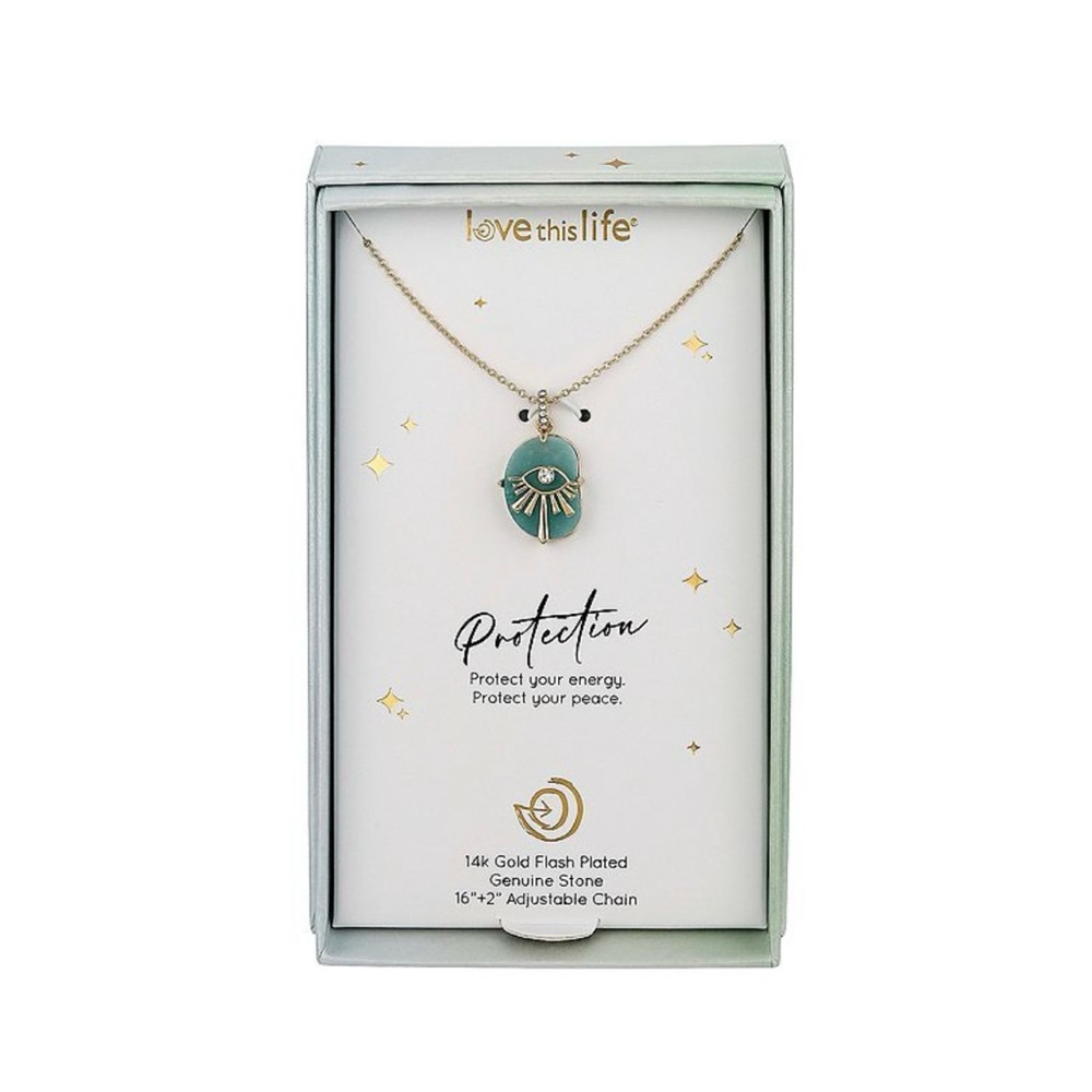 Love This Life Womens 14K Gold Flash Plated Sterling Silver Necklace 16"+2"